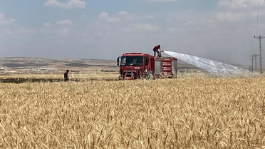 Mardin'de Tarım Arazisinde Yangın