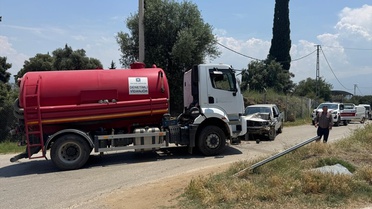 Ödemiş'te Vidanjör-Otomobil Çarpışması