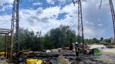 Samsun Havza'da İnşaat Yangını