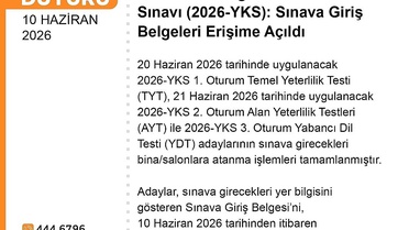 2026-YKS Giriş Belgeleri Yayınlandı