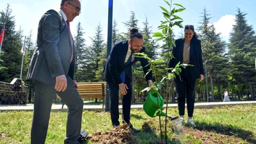 Bilecik'te 'Kampüsü Ağaçlandırıyoruz' sloganıyla fidanlar toprakla buluştu