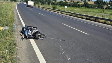 Samsun'da motosiklet lastiği patladı, 2 yaralı