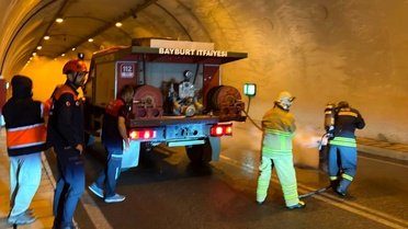 Bayburt'ta tünel yangın tatbikatı