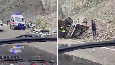 Freni patlayan TIR'dan atlayan sürücü öldü, 2 kişi yaralandı