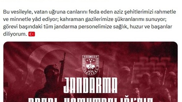 Jandarma'nın 187. Kuruluş Yıl Dönümü Kutlandı