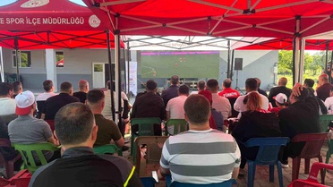 Korkut'ta milli heyecan dev ekrana taşındı
