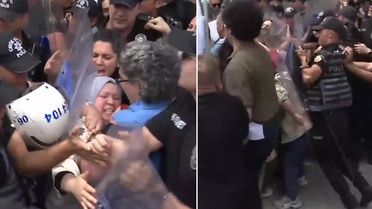 TBMM önünde basın açıklaması yapmak isteyen öğretmenlere polis müdahalesi