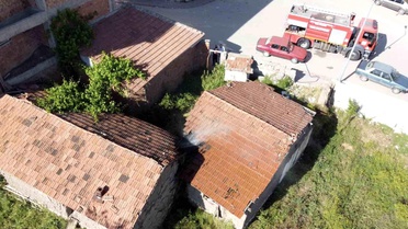 Çorum'da metruk evde korkutan yangın