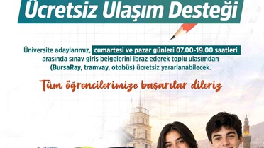 Bursa'da üniversite adaylarına ücretsiz ulaşım desteği