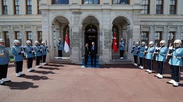 Erdoğan'dan Singapur Başbakanı Wong'a resmi karşılama