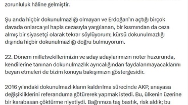 Kılıçdaroğlu'ndan Dokunulmazlık Açıklaması