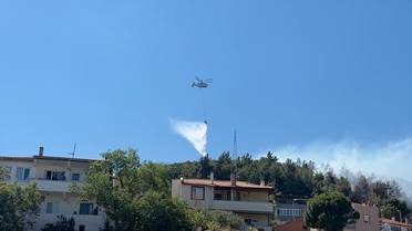 Burhaniye'de Orman Yangınına Müdahale Devam Ediyor