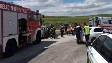 Çorum'da Kavşakta Kaza: 1 Yaralı