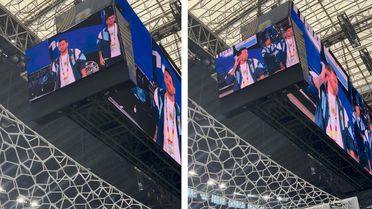 Lionel Messi dev ekranda gösterildi, stadyumda yer yerinden oynadı