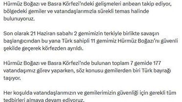 Türk Gemileri Hürmüz Boğazı'ndan Geçti
