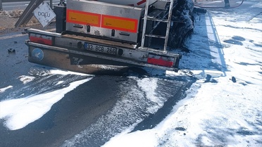 Mardin'de Bitkisel Yağ Yüklü Tanker Yangını