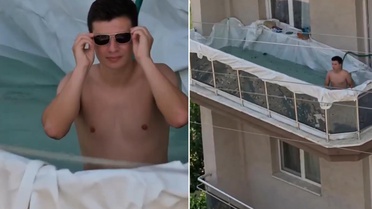 Yaz sıcağına 'Mühendis' çözümü! Balkonunu devasa bir havuza çevirdi