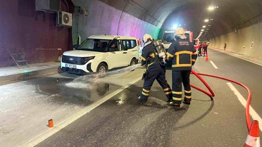 Osmangazi tünelinde yangına müdahale ve kurtarma operasyonu