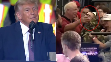 Trump'a 'Pedofil' şoku! Destekçilerinin önünde protesto edildi