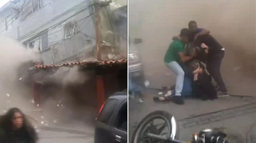 39 saniyede cehennemi yaşadılar! Çifte depremi en iyi anlatan görüntü