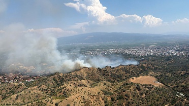 Nazilli'de Tarım Arazisinde Yangın