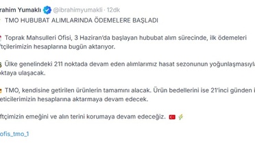TMO, Hububat Alımında İlk Ödemeleri Başlattı