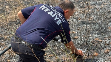 Boğazkale'de Arazi Yangını Söndürüldü