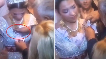 Düğünde olay görüntü! Kayınbabasının para takma şekli gelini rahatsız etti