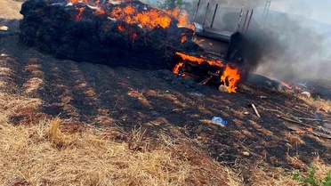 Tarsus'ta saman balyaları alevlere teslim oldu