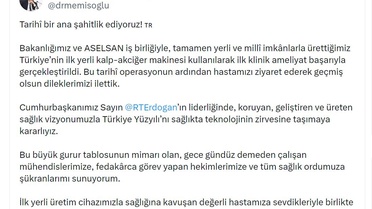 İlk yerli kalp-akciğer makinesiyle başarılı ameliyat