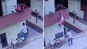 Tembelliğin sonu kötü Bitti: Dondurmacıya uzanayım derken balkondan yere çakıldı!