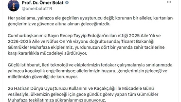 Bakan Bolat: Zehir tacirlerine karşı mücadele sürüyor