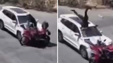 15 yaşındaki çocuğun kullandığı otomobil motosiklete çarptı, sürücü ağır yaralandı