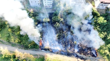 Samsun'da korkutan anız yangını