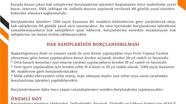 Kahramanmaraş'ta Konut Sahipleri için Borçlandırma Süreci Başladı