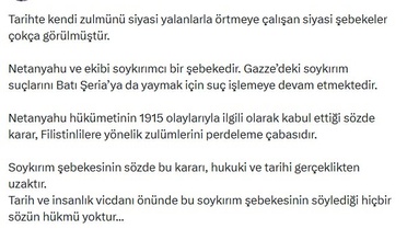 Çelik'ten Netanyahu'ya Sert Tepki