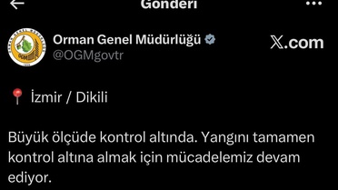 Dikili'deki Yangın Kontrol Altında