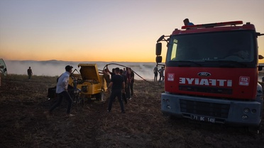 Kırıkkale'de Saman Balyası Yangını