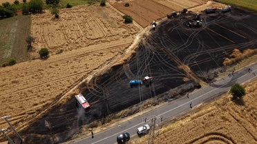 Tekirdağ'da tarım arazisinde çıkan yangın kısa sürede söndürüldü