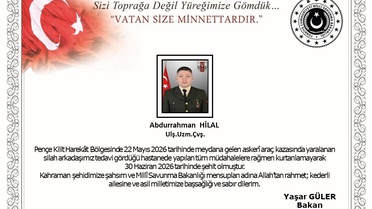 Bakan Güler'den Şehit Uzman Çavuş için Taziye Mesajı