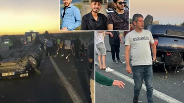 Lastiği patlayan araç takla attı! 3 kişi feci şekilde can verdi