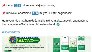 DOA Sistemi Türkiye genelinde başladı: 1 TL kazanç