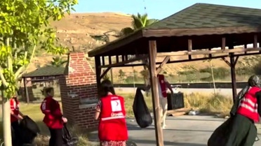Cizre'de Kızılay gönüllülerinden çevre temizliği seferberliği
