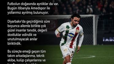 Sinan Kurt, Amedspor'dan Ayrıldığını Duyurdu