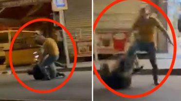 Taksicilerin durak anlaşmazlığı kavgası kamerada