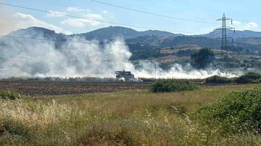 Samsun'da samanlık alanda çıkan yangın söndürüldü