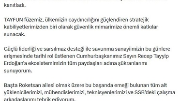 TAYFUN Blok-3 test atışında hedefi tam isabetle vurdu