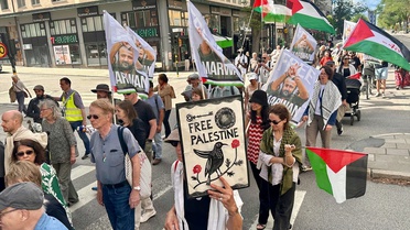 Stockholm'de Gazze için Protesto