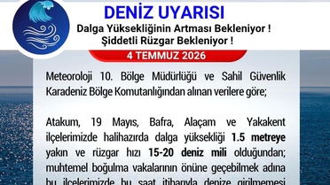 Samsun'da Deniz Uyarısı