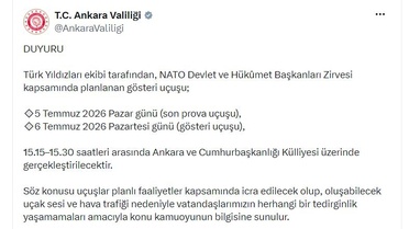 Ankara'da jet sesleri duyulacak! Valilikten vatandaşlara uyarı